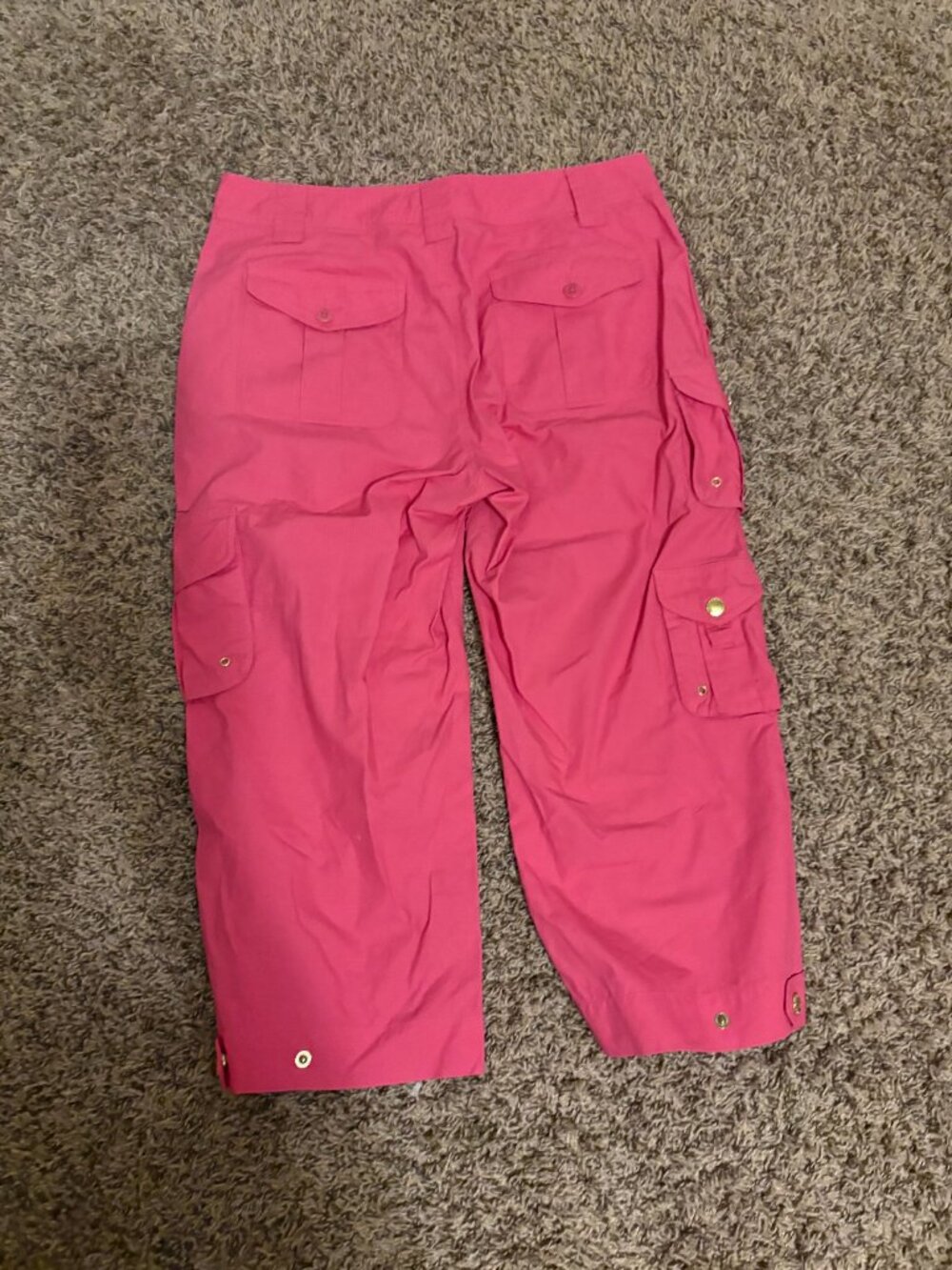 Lauren Ralph Lauren Hot Pink Cropped Cargo Pants - Picture 3 of 3